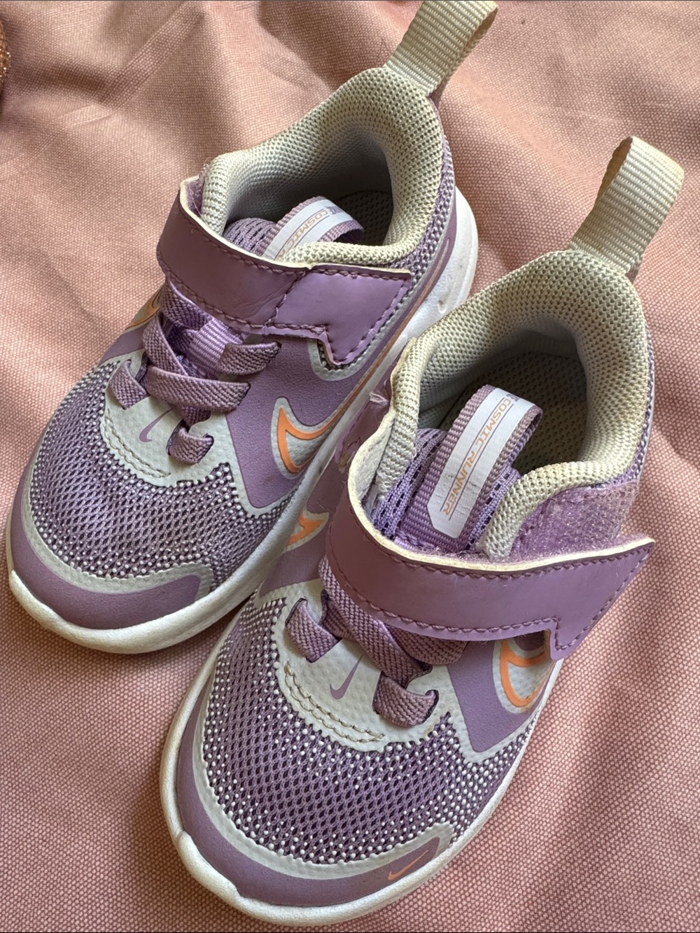 Nike Kids Purple Sneakers with Peach Accents